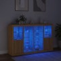 Aparador con luz LED 3 piezas madera de ingeniería roble sonoma von , Sideboards - Ref: Foro24-3209137, Preis: 245,67 €, Raba...