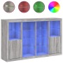 Aparador con luz LED 3 pzas madera de ingeniería gris Sonoma von , Sideboards - Ref: Foro24-3209140, Preis: 231,06 €, Rabatt: %
