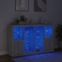 Aparador con luz LED 3 pzas madera de ingeniería gris Sonoma von , Sideboards - Ref: Foro24-3209140, Preis: 231,06 €, Rabatt: %