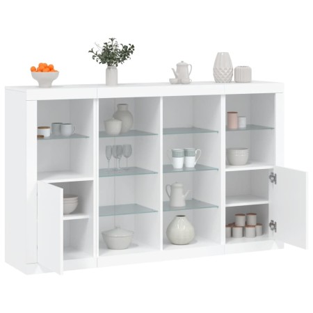 Aparadores con luces LED 3 piezas madera de ingeniería blanco von , Sideboards - Ref: Foro24-3209135, Preis: 251,78 €, Rabatt: %
