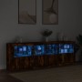 Aparador con luces LED roble ahumado 202x37x67 cm von , Sideboards - Ref: Foro24-3209013, Preis: 233,38 €, Rabatt: %