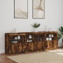 Aparador con luces LED roble ahumado 202x37x67 cm von , Sideboards - Ref: Foro24-3209013, Preis: 233,38 €, Rabatt: %