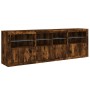 Aparador con luces LED roble ahumado 202x37x67 cm von , Sideboards - Ref: Foro24-3209013, Preis: 233,38 €, Rabatt: %