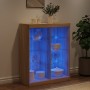 Aparador con luces LED roble Sonoma 81x37x100 cm | Foro24.es | Tu tienda online para hogar, jardín y más Foro24.es