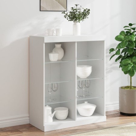 Aparador con luces LED blanco 81x37x100 cm by , Sideboards - Ref: Foro24-836714, Price: 92,42 €, Discount: %