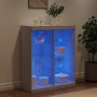 Aparador con luces LED blanco 81x37x100 cm by , Sideboards - Ref: Foro24-836714, Price: 92,42 €, Discount: %