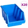 Contenedores de almacenaje apilables 20 unidades plástico azul by , Toolboxes - Ref: Foro24-146285, Price: 54,86 €, Discount: %