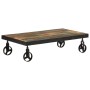 Mesa de centro con ruedas madera maciza reciclada 100x55x26 cm | Foro24.es | Tu tienda online para hogar, jardín y más Foro24.es
