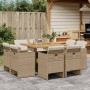Set comedor de jardín 9 pzas con cojines ratán sintético beige von , Gartensets - Ref: Foro24-3210664, Preis: 725,81 €, Rabat...