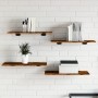 Estantes pared 4 uds madera ingeniería roble humo 60x30x1,5 cm