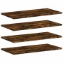 Estantes pared 4 uds madera ingeniería roble humo 60x30x1,5 cm