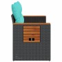 Sofá de jardín de 2 plazas con cojines de ratán sintético negro by , Outdoor sofas - Ref: Foro24-366036, Price: 196,50 €, Dis...
