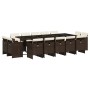 Set comedor de jardín y cojines 15 pzas ratán sintético marrón | Foro24.es | Tu tienda online para hogar, jardín y más Foro24.es