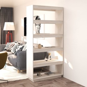 Regal/Raumteiler aus weißer Kiefer 80x35x167 cm von vidaXL, Bücherregale und Regale - Ref: Foro24-810895, Preis: 126,11 €, Ra...