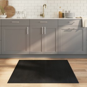 Alfombra rectangular bambú negro 100x100 cm
