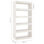 Regal/Raumteiler aus weißer Kiefer 80x35x167 cm von vidaXL, Bücherregale und Regale - Ref: Foro24-810895, Preis: 126,11 €, Ra...