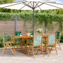 Set de comedor jardín 7 pzas tela madera maciza estampado hojas | Foro24.es | Tu tienda online para hogar, jardín y más Foro24.es