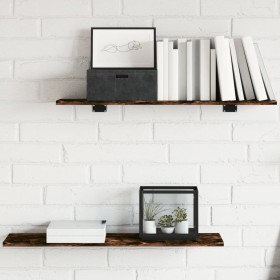 Estantes pared 4 uds madera ingeniería roble humo 80x20x1,5 cm by , Shelves - Ref: Foro24-838261, Price: 35,03 €, Discount: %