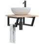 Estante de lavabo de pared de acero y madera maciza de roble von , Badezimmerwaschtische - Ref: Foro24-3302383, Preis: 74,68 ...