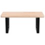 Estante de lavabo de pared de acero y madera maciza de roble von , Badezimmerwaschtische - Ref: Foro24-3302383, Preis: 74,68 ...