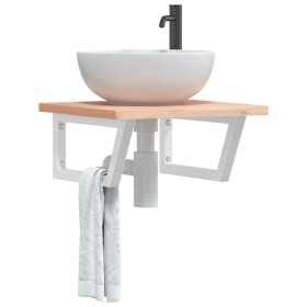 Soportes estante de lavabo 2 unidades trapecio acero blanco by , Supports and crossbars - Ref: Foro24-4007279, Price: 33,31 €...