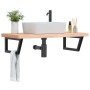 Estante de lavabo de pared de acero y madera maciza de haya by , bathroom vanities - Ref: Foro24-3302439, Price: 144,10 €, Di...