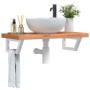 Estante de lavabo de pared de acero y madera maciza de haya by , bathroom vanities - Ref: Foro24-3302374, Price: 107,90 €, Di...