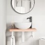 Estante de lavabo de pared de acero y madera maciza de haya by , bathroom vanities - Ref: Foro24-3302360, Price: 87,50 €, Dis...