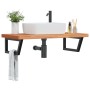 Estante de lavabo de pared de acero y madera maciza de haya | Foro24.es | Tu tienda online para hogar, jardín y más Foro24.es