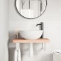 Estante de lavabo de pared de acero y madera maciza de haya von , Badezimmerwaschtische - Ref: Foro24-3302362, Preis: 81,70 €...