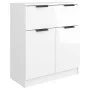 Hochglanzweißes Sperrholz-Sideboard 60x30x70 cm von vidaXL, Sideboards - Ref: Foro24-811094, Preis: 81,06 €, Rabatt: %