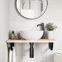 Estante de lavabo de pared de acero y madera maciza de haya von , Badezimmerwaschtische - Ref: Foro24-3302355, Preis: 78,01 €...