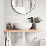 Estante de lavabo de pared de acero y madera maciza de roble by , bathroom vanities - Ref: Foro24-3302610, Price: 95,36 €, Di...