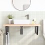 Estante de lavabo de pared de acero y madera maciza de haya von , Badezimmerwaschtische - Ref: Foro24-3302523, Preis: 169,76 ...