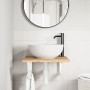 Estante de lavabo de pared acero y madera maciza de acacia von , Badezimmerwaschtische - Ref: Foro24-3302762, Preis: 60,94 €,...