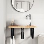 Estante de lavabo de pared de acero y madera maciza de roble von , Badezimmerwaschtische - Ref: Foro24-3302479, Preis: 102,97...