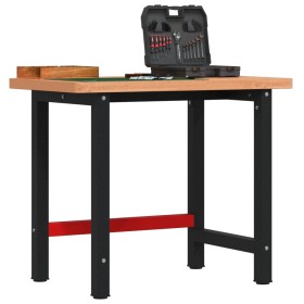 Banco de trabajo madera maciza haya rectangular