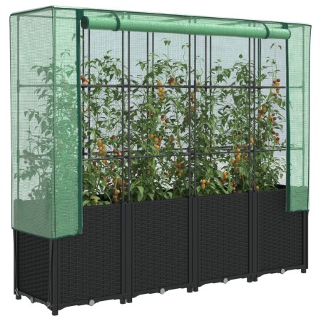 Arriate con cubierta invernadero aspecto ratán 160x40x153 cm by , Pots and planters - Ref: Foro24-4015817, Price: 174,74 €, D...