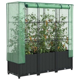 Arriate con cubierta invernadero aspecto ratán 120x40x138 cm by , Pots and planters - Ref: Foro24-4015815, Price: 94,54 €, Di...
