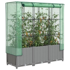 Arriate con cubierta invernadero aspecto ratán 120x40x138 cm by , Pots and planters - Ref: Foro24-4015857, Price: 104,13 €, D...