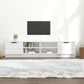 TV-Schrank, 2 Stück, glänzendes weißes Sperrholz, 80 x 35 x 36,5 cm von vidaXL, TV-Möbel - Ref: Foro24-811479, Preis: 101,11 ...