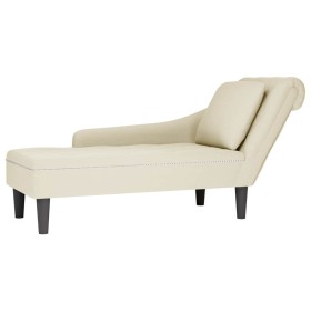 Tumbona con almohada y reposabrazo derecho terciopelo crema by , Daybeds - Ref: Foro24-4009779, Price: 200,92 €, Discount: %