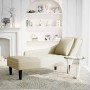 Tumbona con almohada y reposabrazo derecho terciopelo crema by , Daybeds - Ref: Foro24-4009779, Price: 200,92 €, Discount: %