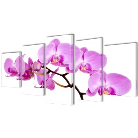 Set decorativo de lienzos para la pared modelo orquídea, 200 x 100 cm by , Posters, prints and visual art - Ref: Foro24-24157...