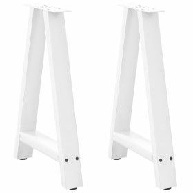 Patas para mesa de comedor en forma de A (2 unidades), color blanco, 50 x (72-73) cm, acero von , Tischbeine - Ref: Foro24-40...