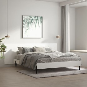 Cabecero de cama pared madera contrachapada blanco 240x1,5x80cm