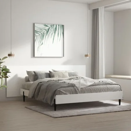 Cabecero de cama pared madera contrachapada blanco 240x1,5x80cm de vidaXL, Cabeceros y pies de cama - Ref: Foro24-811052, Pre...
