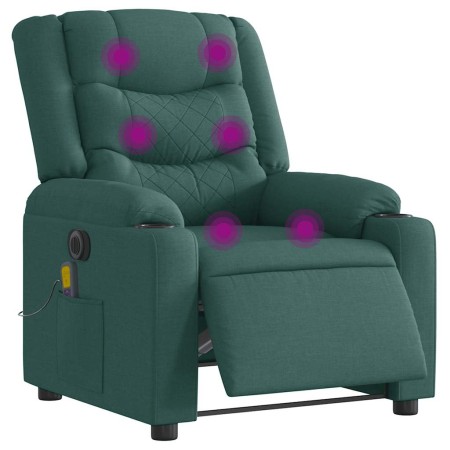 Sillón reclinable de masaje eléctrico tela verde oscuro | Foro24.es | Tu tienda online para hogar, jardín y más Foro24.es