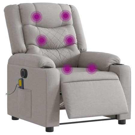Sillón reclinable de masaje eléctrico tela gris nube by , Armchairs - Ref: Foro24-3310260, Price: 277,97 €, Discount: %