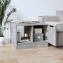 Mesa de centro madera contrachapada gris hormigón 50x50x36 cm